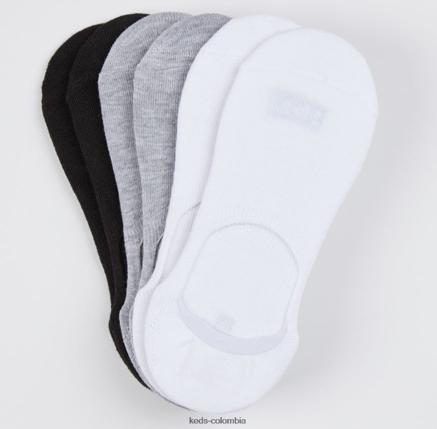RF0RND216 Paquete de 6 calcetines deportivos clásicos con forro asistente gris mujer Keds
