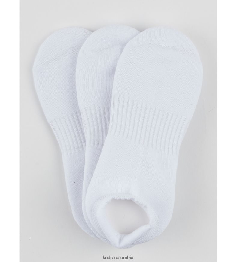 RF0RND219 Paquete de 3 calcetines con forro acolchado y corte bajo blanco mujer Keds