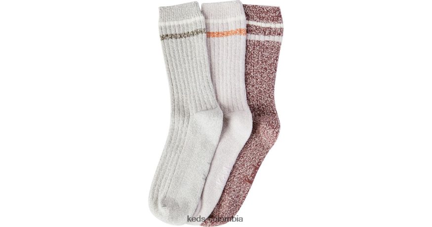 RF0RND223 Paquete de 3 calcetines tipo bota color malva mujer Keds
