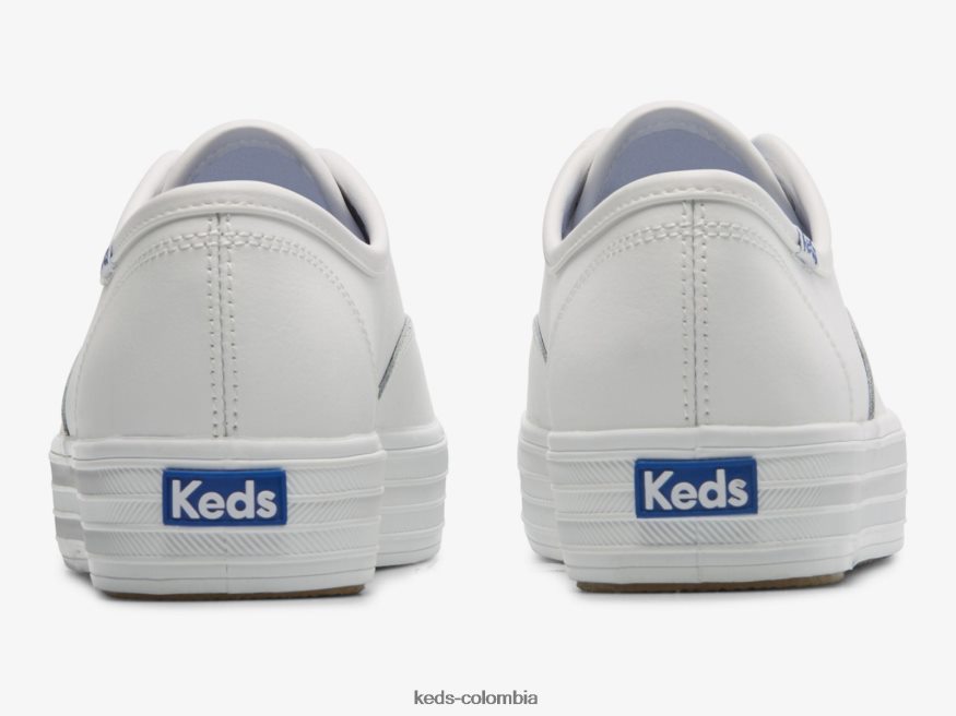 RF0RND101 la zapatilla de cuero con plataforma blanco mujer Keds