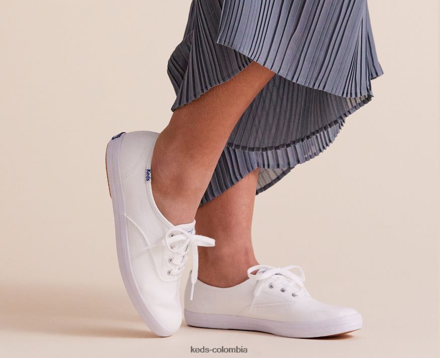 RF0RND108 hazaña de campeón. zapatilla de algodón orgánico blanco mujer Keds