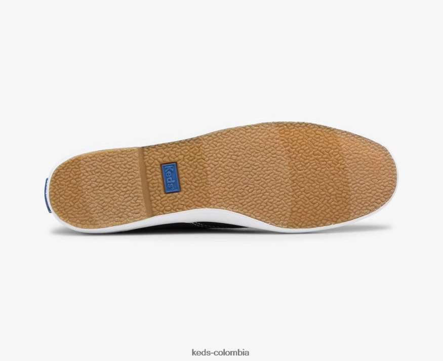 RF0RND109 hazaña de campeón. zapatilla de algodón orgánico negro mujer Keds