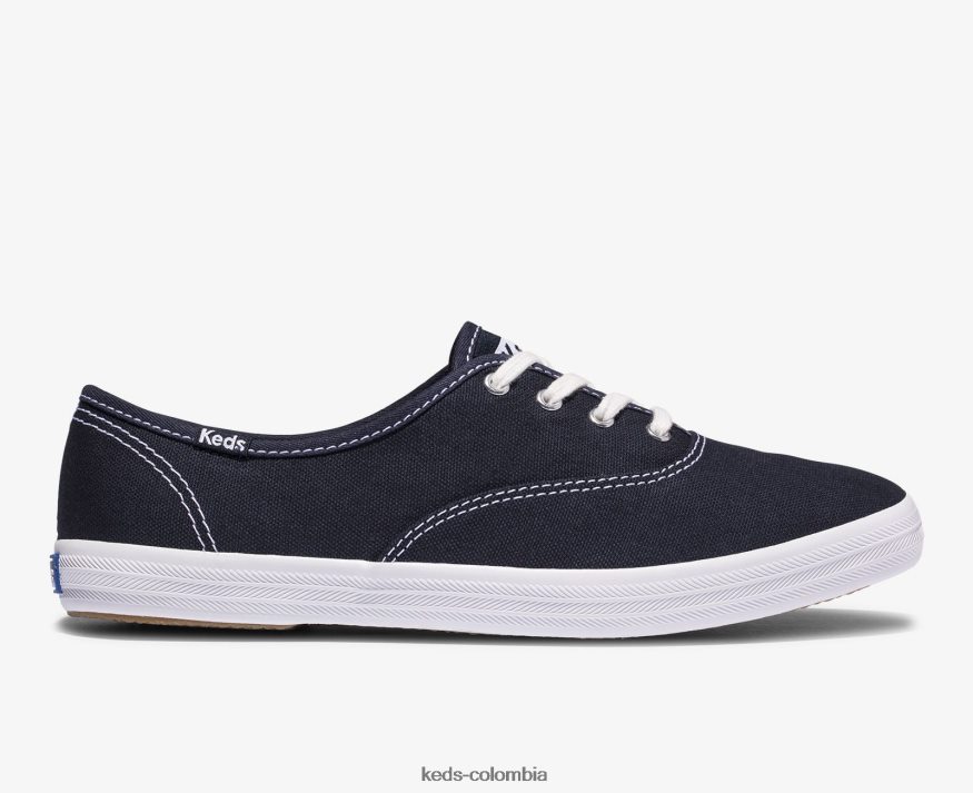 RF0RND110 hazaña de campeón. zapatilla de algodón orgánico Marina de guerra profunda mujer Keds