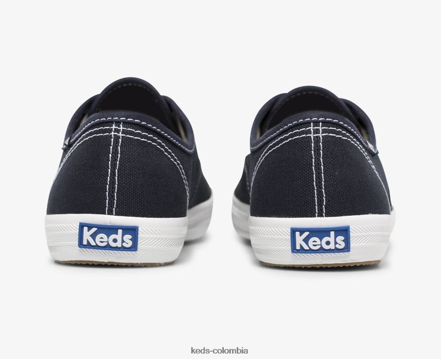 RF0RND110 hazaña de campeón. zapatilla de algodón orgánico Marina de guerra profunda mujer Keds