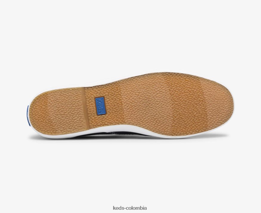 RF0RND110 hazaña de campeón. zapatilla de algodón orgánico Marina de guerra profunda mujer Keds