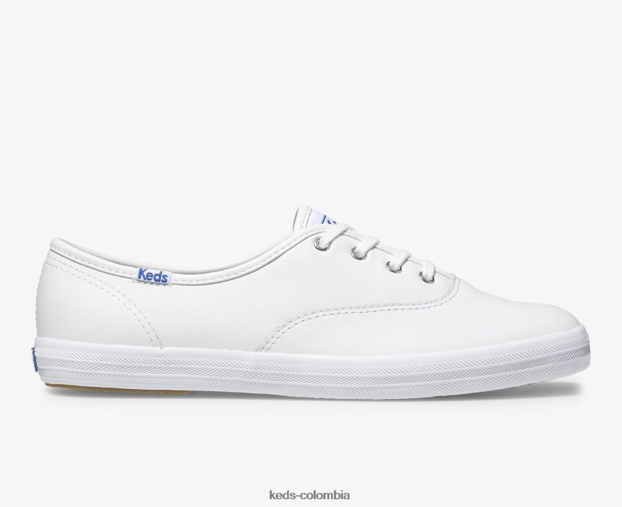 RF0RND111 zapatillas campeon originales de cuero blanco mujer Keds