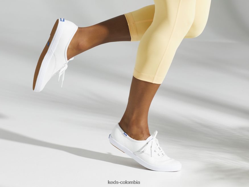 RF0RND111 zapatillas campeon originales de cuero blanco mujer Keds