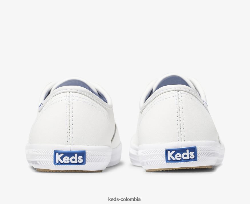 RF0RND111 zapatillas campeon originales de cuero blanco mujer Keds