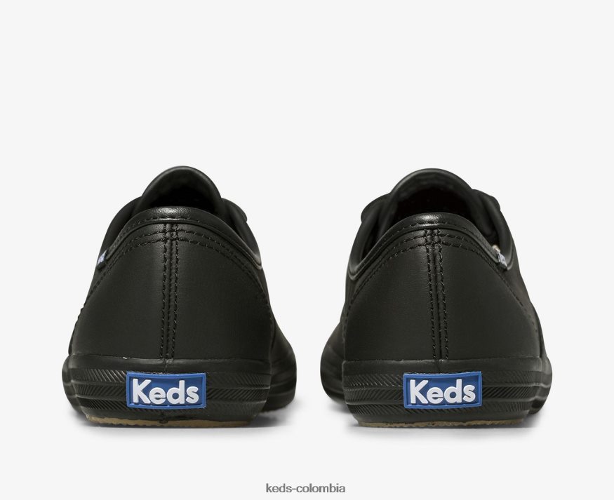 RF0RND112 zapatillas campeon originales de cuero negro mujer Keds