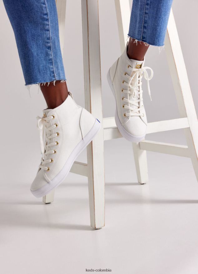 RF0RND113 zapatillas kickstart hi de lona blanco mujer Keds