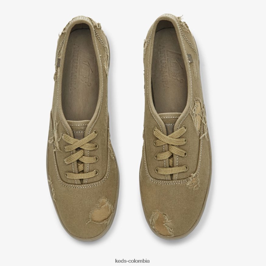 RF0RND118 zapatilla campeona ejercito verde mujer Keds x Altuzarra