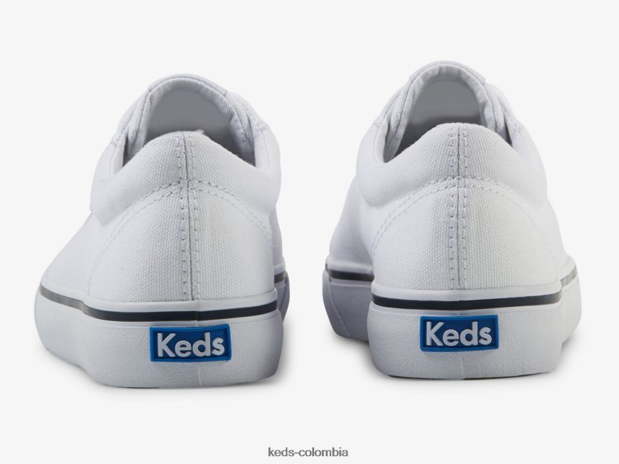 RF0RND121 zapatillas jump kick de lona naval Blanca mujer Keds