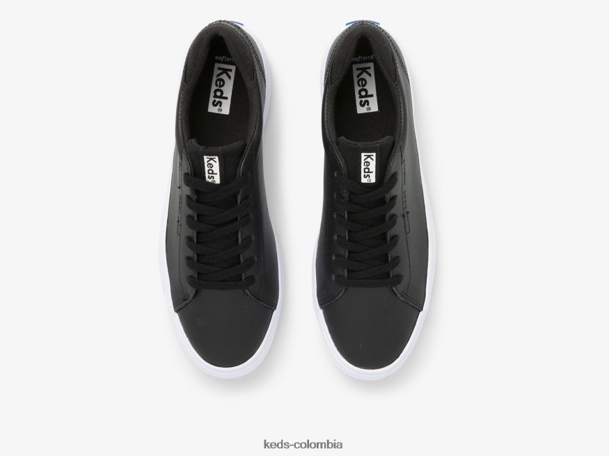RF0RND126 zapatillas alley de cuero negro mujer Keds
