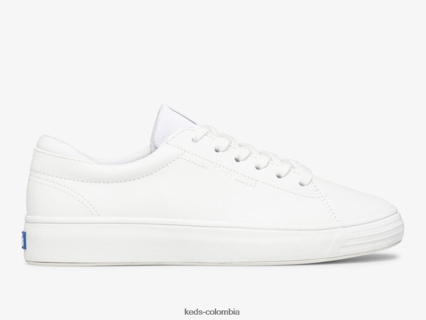 RF0RND127 zapatillas alley de cuero blanco mujer Keds