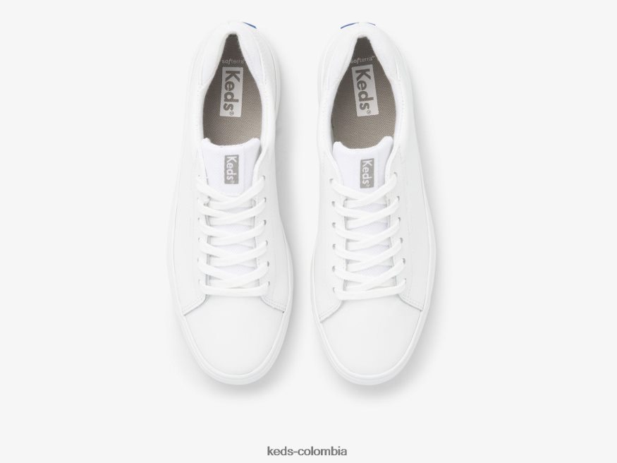 RF0RND127 zapatillas alley de cuero blanco mujer Keds