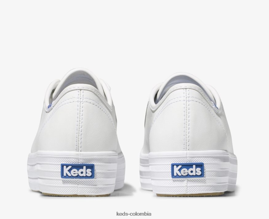 RF0RND134 zapatillas triple kick de cuero blanco mujer Keds