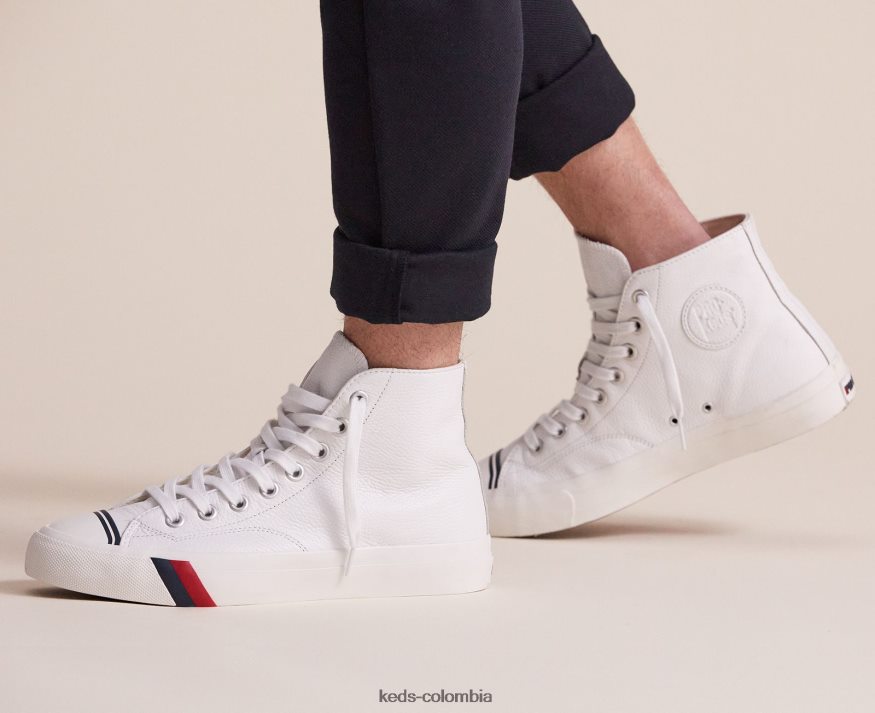 RF0RND143 zapatillas royal hi de cuero blanco unisexo Keds