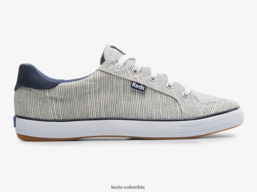 RF0RND154 zapatillas center iii con rayas flameadas raya azul marino mujer Keds