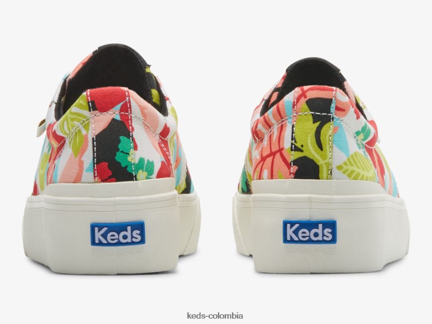 RF0RND156 zapatillas jump kick duo con estampado tropical coral negro mujer Keds