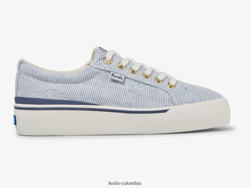 RF0RND157 zapatillas jump kick duo de lona con diseño cruzado azul mujer Keds