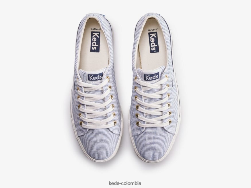 RF0RND157 zapatillas jump kick duo de lona con diseño cruzado azul mujer Keds