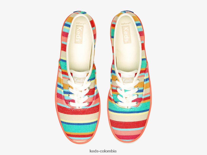 RF0RND158 zapatilla ecologica campeona rosa multicolor mujer Keds