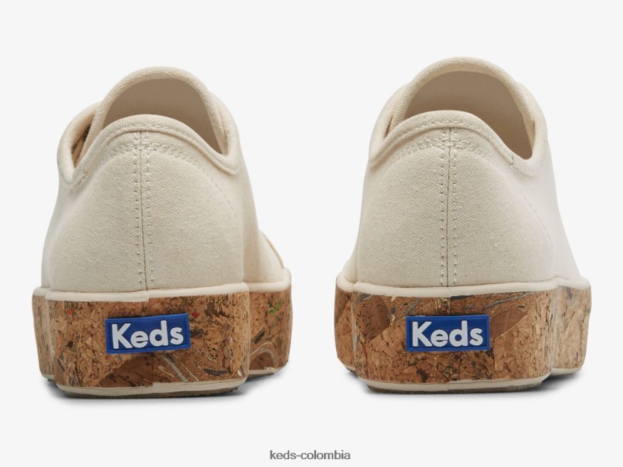 RF0RND166 zapatillas triple kick corcho foxing natural mujer Keds