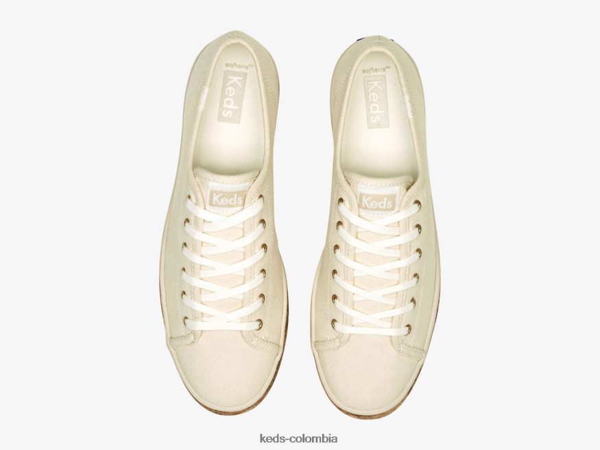 RF0RND166 zapatillas triple kick corcho foxing natural mujer Keds