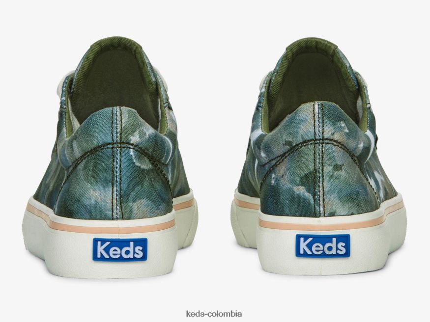 RF0RND168 Zapatillas Jump Kick de lona con estampado floral abstracto aceituna mujer Keds