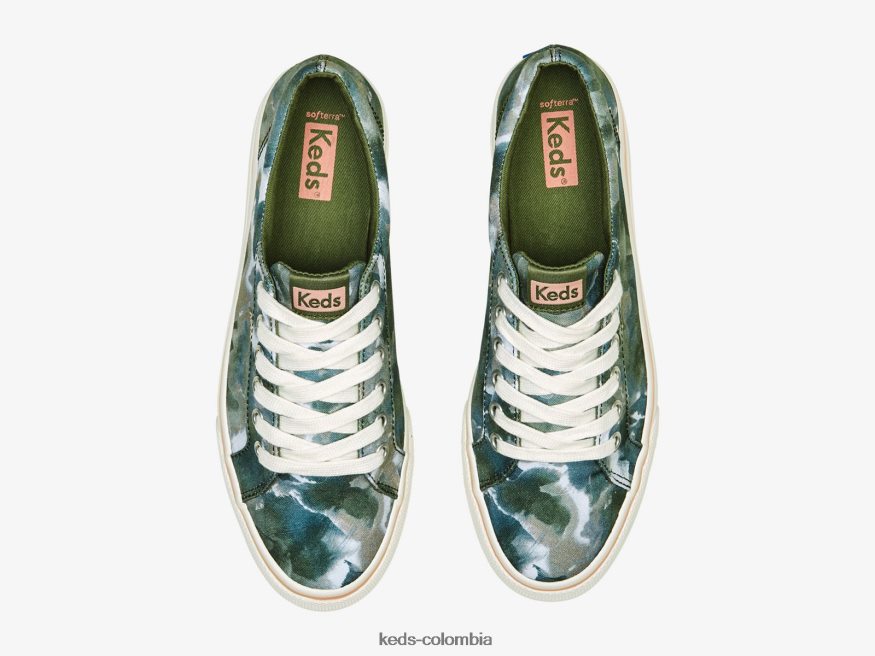 RF0RND168 Zapatillas Jump Kick de lona con estampado floral abstracto aceituna mujer Keds