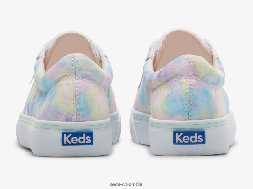 RF0RND169 Zapatillas Jump Kick de lona con estampado floral abstracto rosa mujer Keds