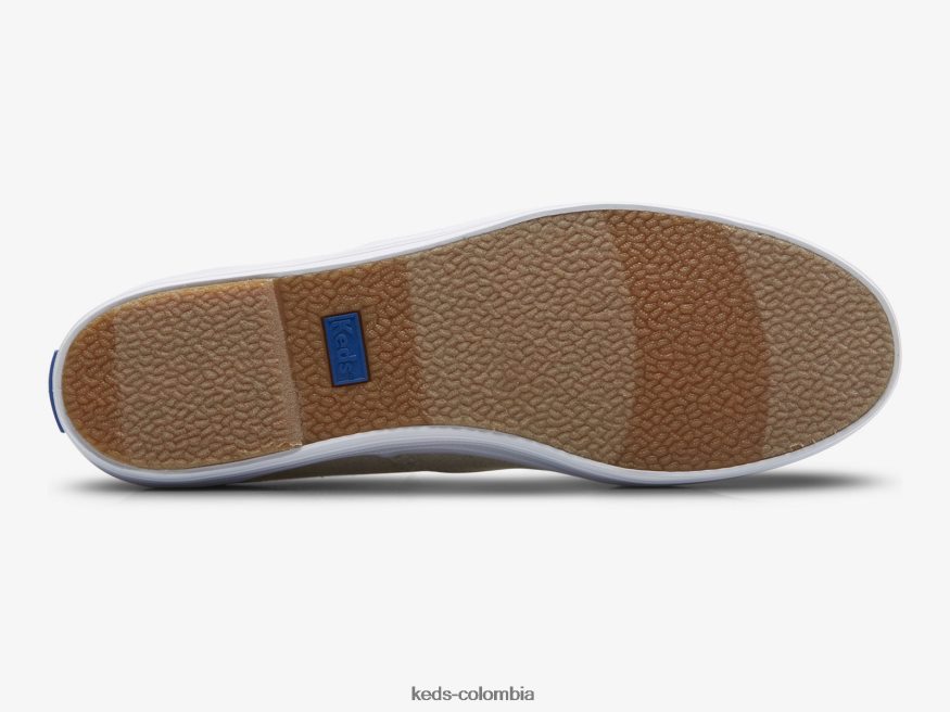 RF0RND170 Zapatilla con plataforma en tejido metalizado. plata mujer Keds
