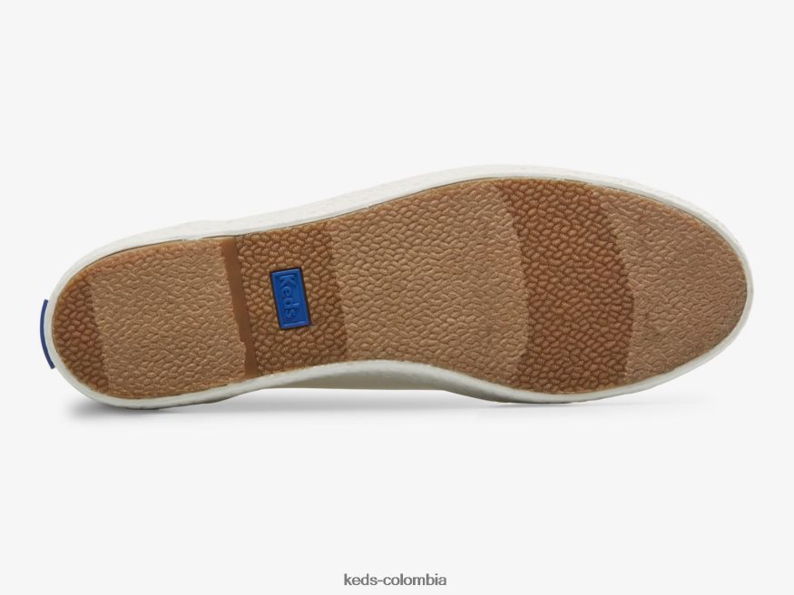 RF0RND171 zapatillas triple kick de lona con relieve y foxing Blanco como la nieve mujer Keds