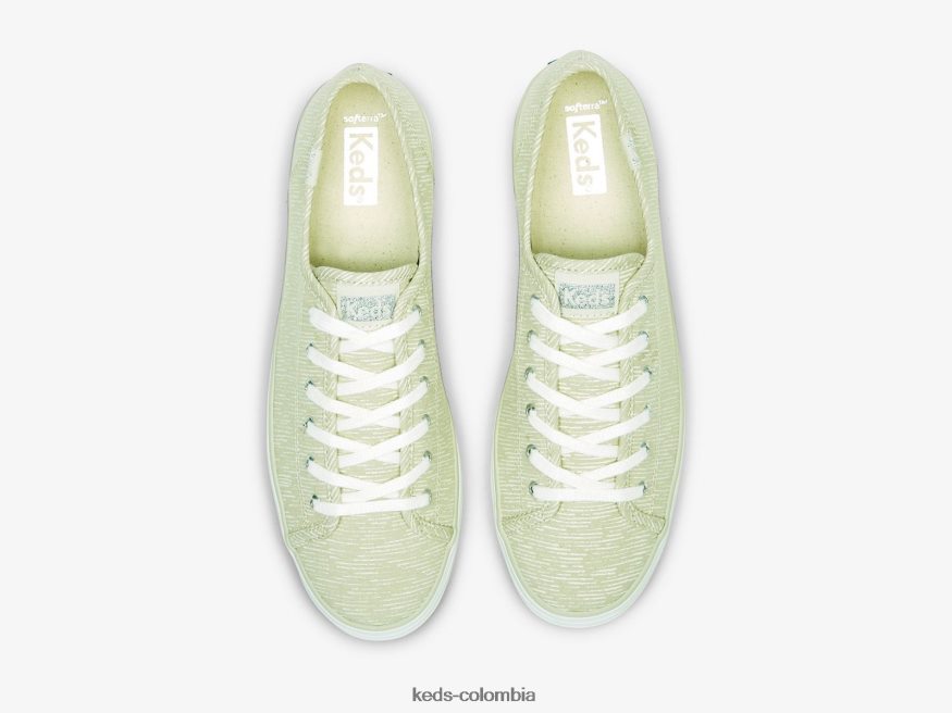 RF0RND176 tenis triple kick de lona con estampado de líneas bronceado plateado mujer Keds