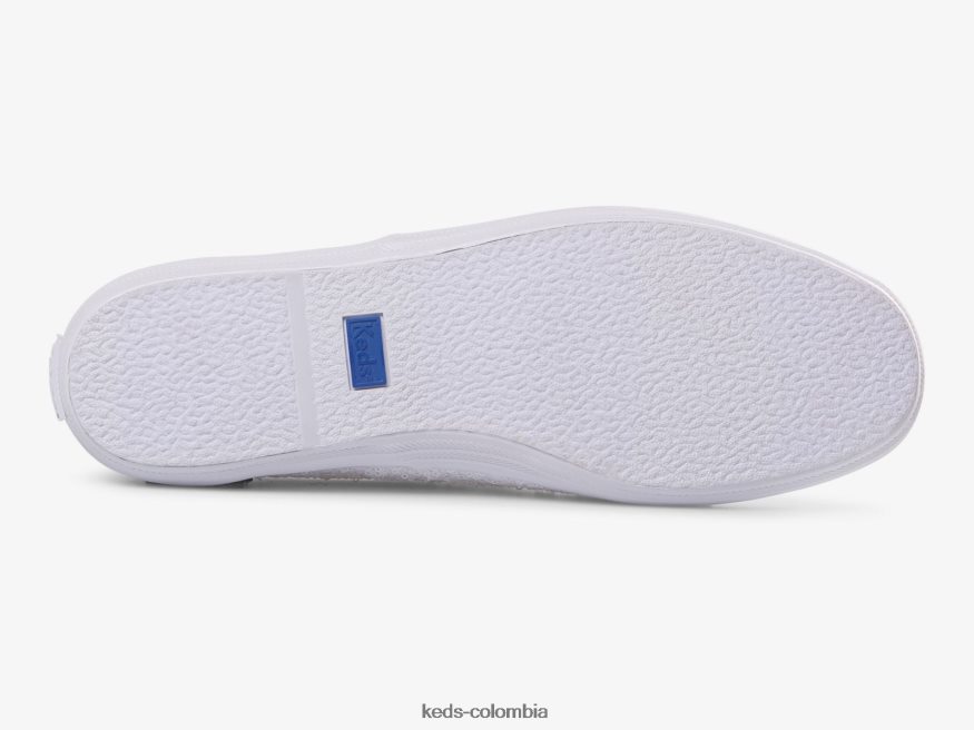 RF0RND178 zapatillas campeon con lentejuelas blanco mujer Keds