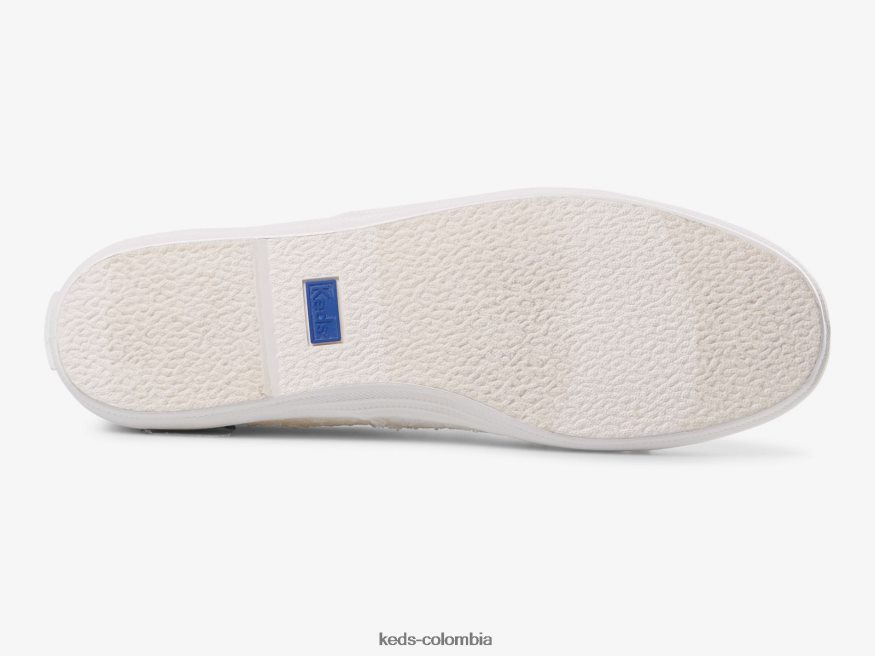 RF0RND179 zapatillas campeon con lentejuelas blanquecino mujer Keds