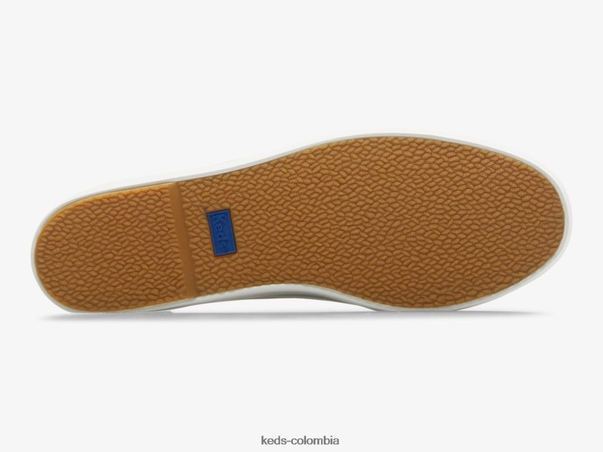 RF0RND183 zapatillas triple up de lona con rayas foxing gris blanco mujer Keds