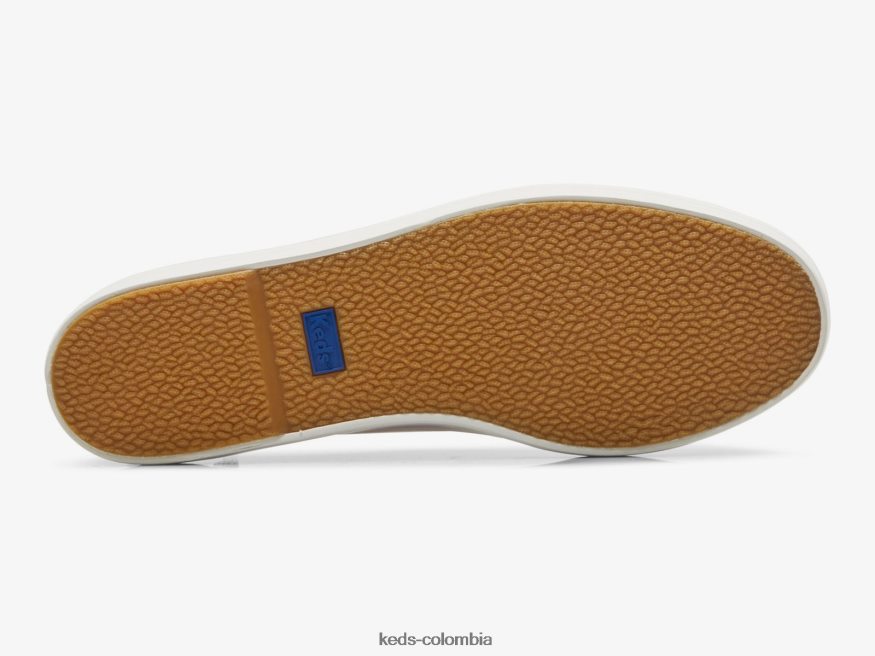 RF0RND184 zapatillas triple up de lona con rayas foxing lila blanca mujer Keds