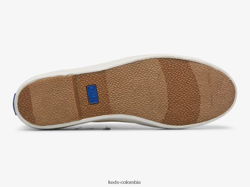 RF0RND185 tenis triple kick de lona con estampado floral bronceado blanco mujer Keds
