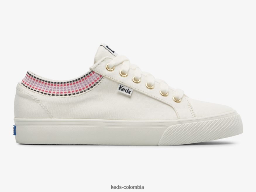 RF0RND190 Zapatillas Jump Kick Rib de punto con cuello cuadrado. blanco multicolor mujer Keds