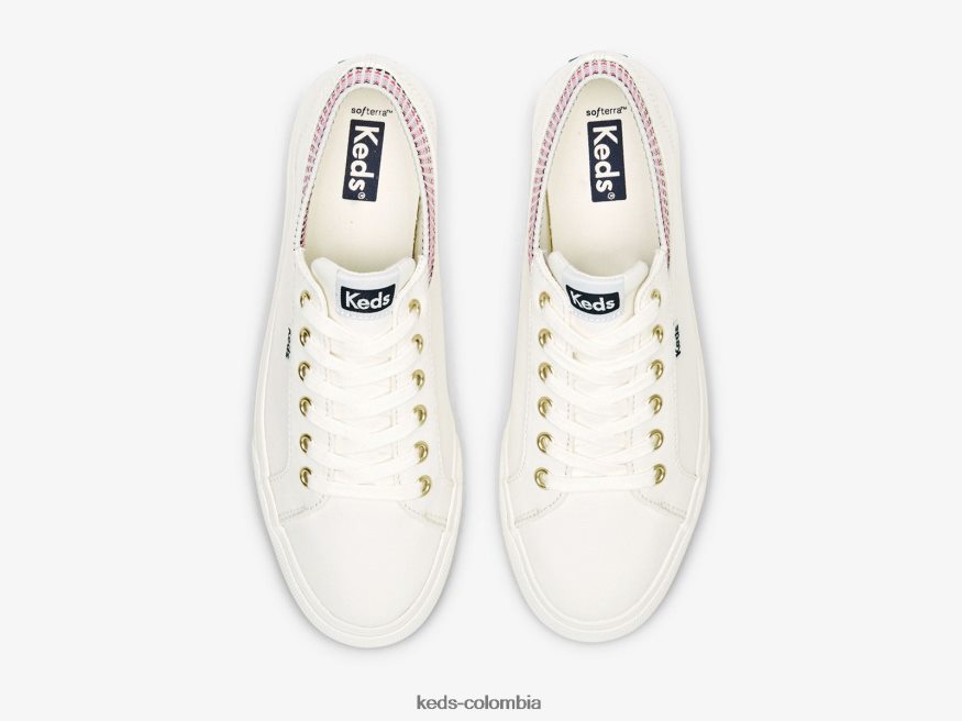 RF0RND190 Zapatillas Jump Kick Rib de punto con cuello cuadrado. blanco multicolor mujer Keds