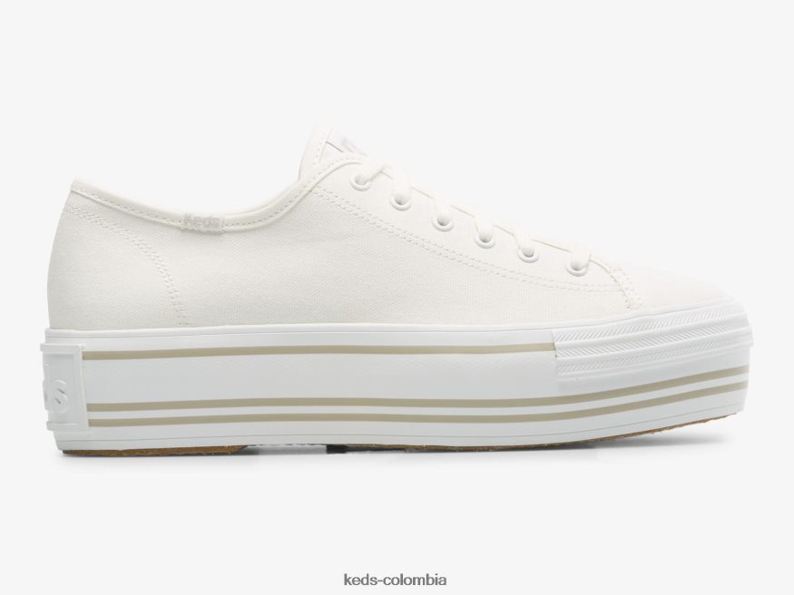 RF0RND191 zapatillas triple up con diseño de patchwork blanco mujer Keds
