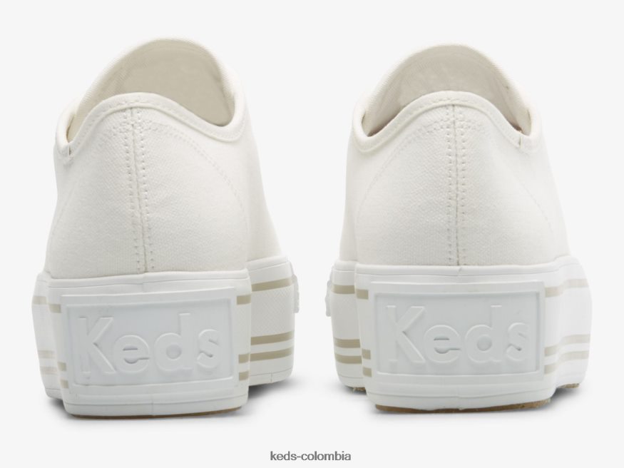 RF0RND191 zapatillas triple up con diseño de patchwork blanco mujer Keds