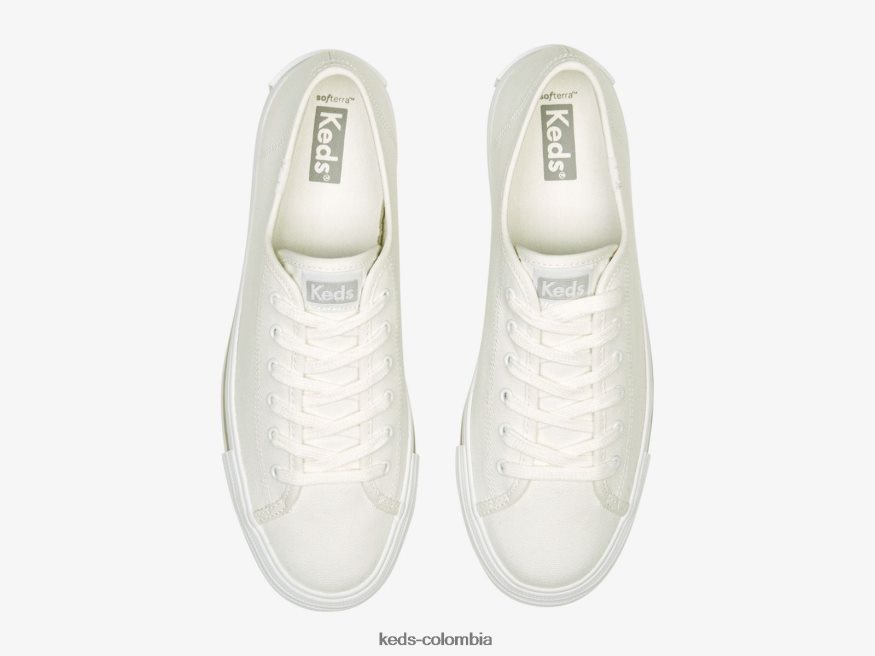 RF0RND191 zapatillas triple up con diseño de patchwork blanco mujer Keds