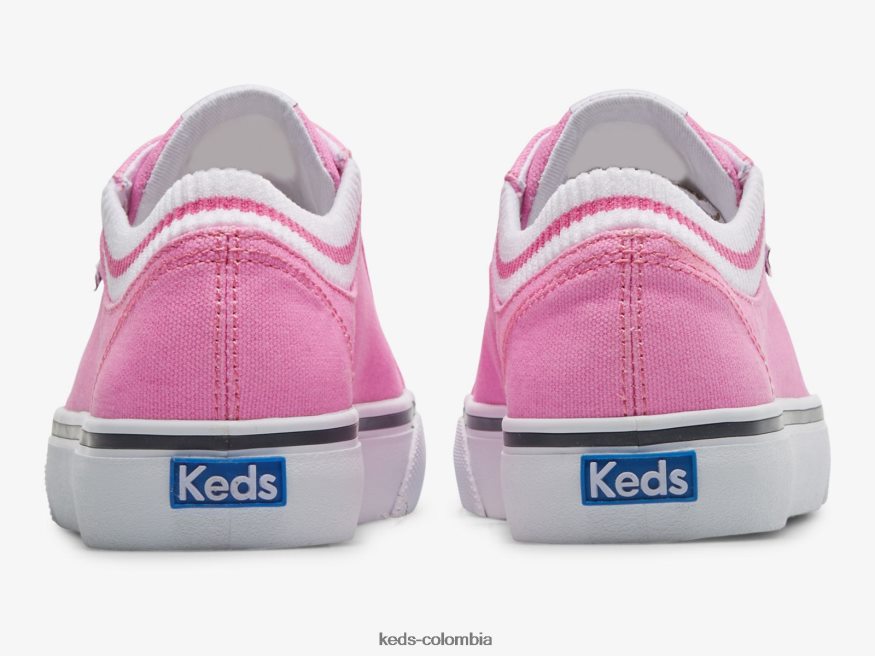 RF0RND193 zapatillas jump kick de canalé con cuello tejido Rosa neón mujer Keds