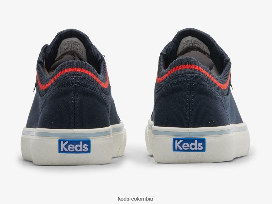 RF0RND194 zapatillas jump kick de canalé con cuello tejido rojo marino mujer Keds