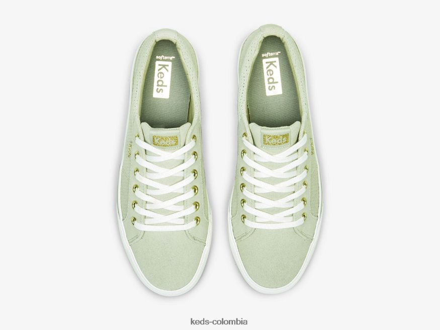 RF0RND195 zapatillas Jump Kick Duo de gamuza perforada gris mujer Keds