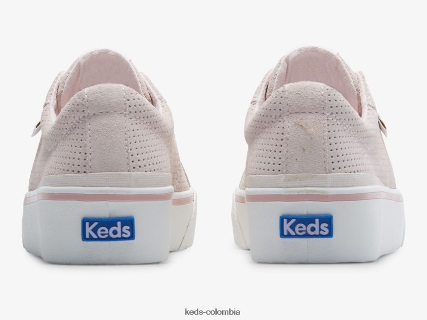 RF0RND196 zapatillas Jump Kick Duo de gamuza perforada Rosa claro mujer Keds