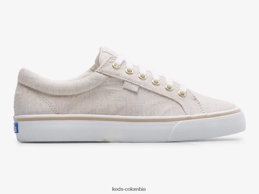 RF0RND204 zapatillas jump kick de lino con motas avena mujer Keds