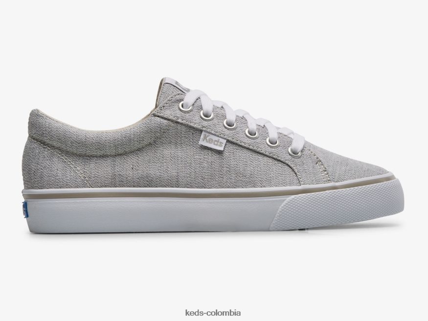 RF0RND205 Zapatilla estática lineal Jump Kick de tela gris mujer Keds